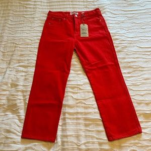 🍀NWT Lucky Brand Red Women’s Denim Jean Pants SZ 8/29🍀